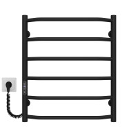 Elektrischer Handtuchwärmer Trapezium P6 500х600 Deffi edelstahl (Schwarz, JD03, Linker Anschluss)