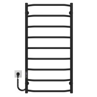 Elektrischer Handtuchwärmer Trapezium P9 500х1000 Deffi edelstahl (Schwarz, JD03, Linker Anschluss)