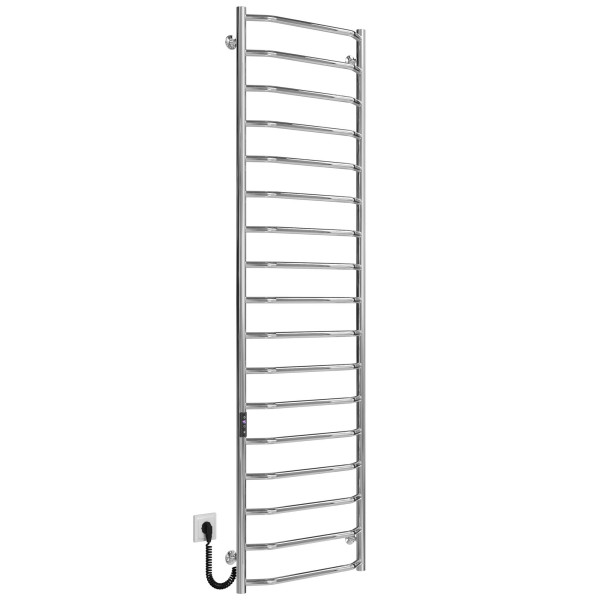 Buy electric heated towel rail Trapezium P17 500х1800 Deffi stainless steel (Chrome, JD03, Left connection)
