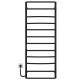 Buy electric heated towel rail Aquamix P12 500х1300 Deffi stainless steel (Black, JD03, Left connection)