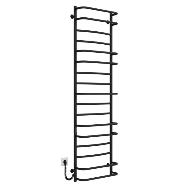 Buy electric heated towel rail Aquamix P17 500х1800 Deffi stainless steel (Black, JD03, Left connection)