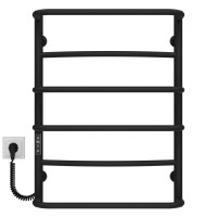 Electric heated towel rail Aquamix P6 400х700 Deffi stainless steel (Black, JD03, Left connection)