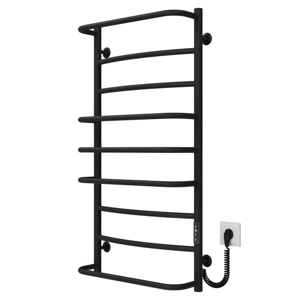 Buy electric heated towel rail Aquamix P9 500х1000 Deffi stainless steel (Black, JD03, Right connection)
