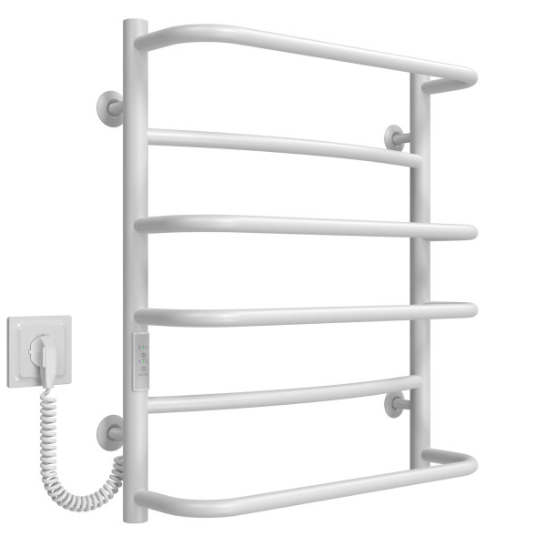 Buy electric heated towel rail Aquamix P6 500х600 Deffi stainless steel (White, WD03, Left connection)