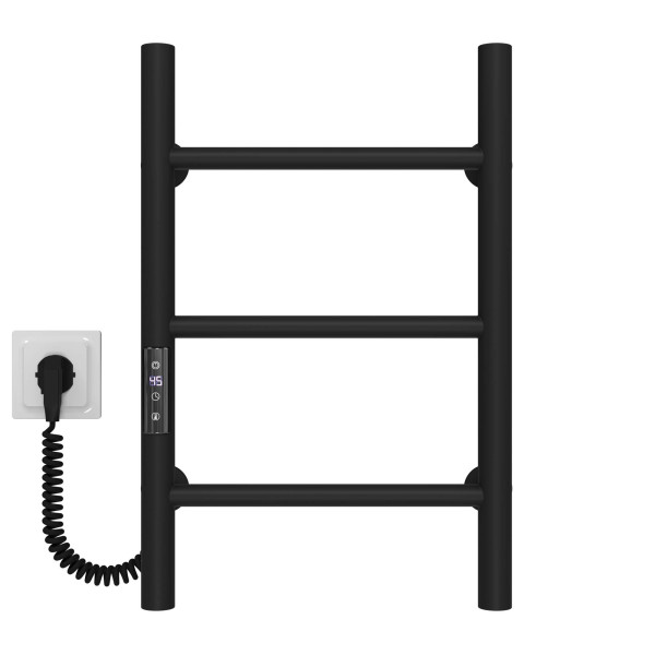Buy electric heated towel rail Orion P3 300х500 Deffi stainless steel (Black, JD03, Left connection)