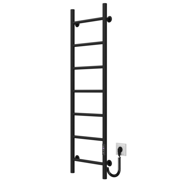 Buy electric heated towel rail Orion P7 300х1200 Deffi stainless steel (Black, JD03, Right connection)