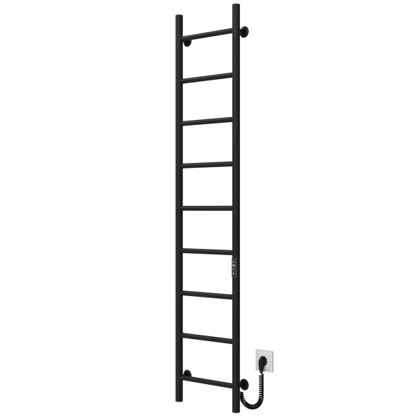 Buy electric heated towel rail Orion P9 400х1600 Deffi stainless steel (Black, JD03, Right connection)