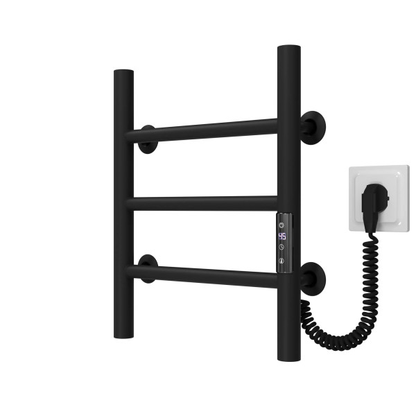 Buy electric heated towel rail Orion P3 400х400 Deffi stainless steel (Black, JD03, Right connection)