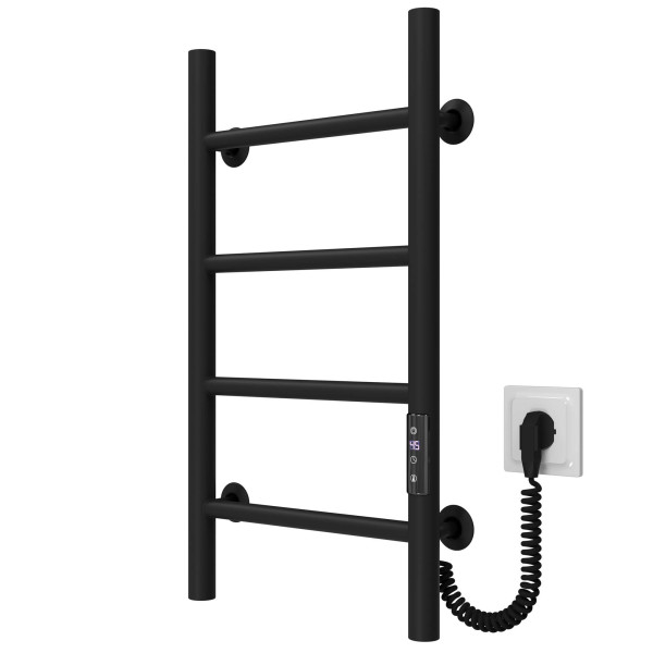 Buy electric heated towel rail Orion P4 400х600 Deffi stainless steel (Black, JD03, Right connection)