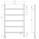 Buy electric heated towel rail Orion P5 500х800 Deffi stainless steel (White, WD03, Left connection)