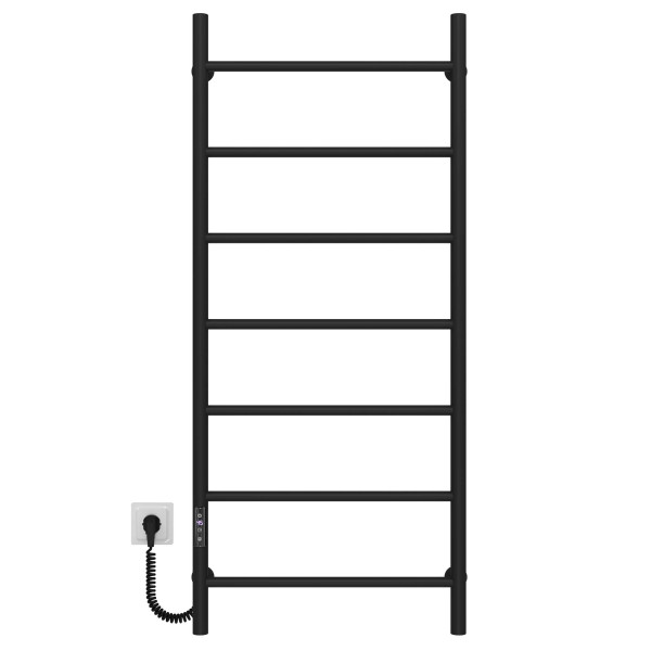 Buy electric heated towel rail Orion P7 500х1200 Deffi stainless steel (Black, JD03, Left connection)