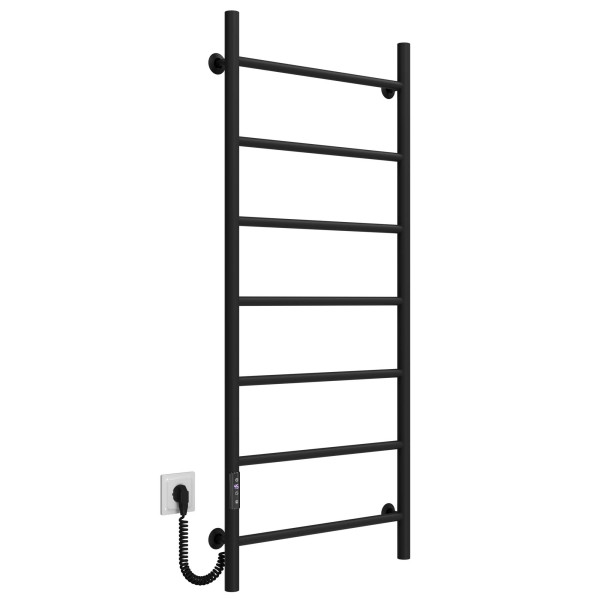Buy electric heated towel rail Orion P7 500х1200 Deffi stainless steel (Black, JD03, Left connection)