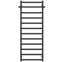 Water heated towel rail Nicolе P12 500х1400 Deffi stainless steel (Black, Bottom connection)