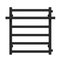 Water heated towel rail Nicolе P6 500х600 Deffi stainless steel (Black, Side right connection)