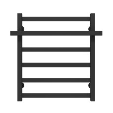 Water heated towel rail Nicolе P6 500х600 Deffi stainless steel (Black, Bottom connection)