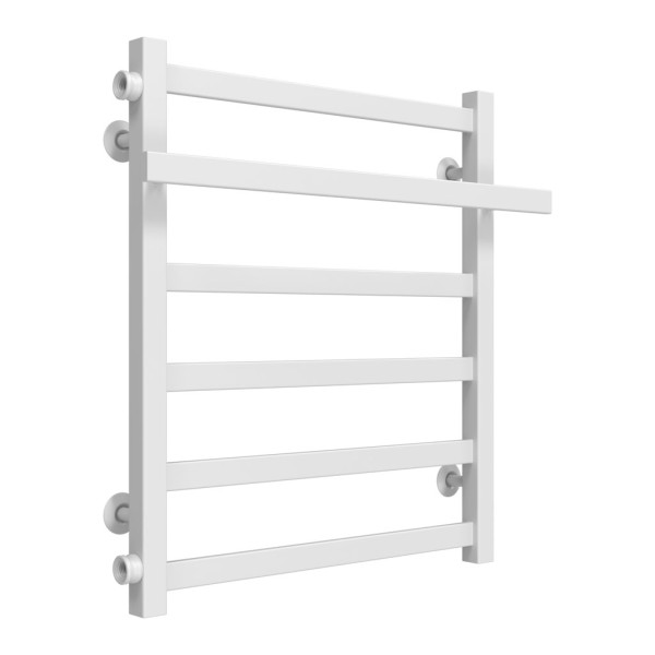 Buy a water heated towel rail Nicolе P6 500х600 Deffi stainless steel (White, Side left connection)