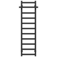 Water heated towel rail Nicolе P11 400х1200 Deffi stainless steel (Black, Bottom connection)