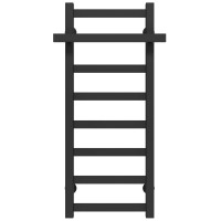 Water heated towel rail Nicolе P8 400х800 Deffi stainless steel (Black, Bottom connection)