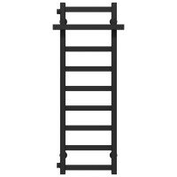 Water heated towel rail Nicolе P9 400х1000 Deffi stainless steel (Black, Side left connection)