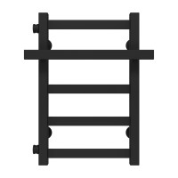 Water heated towel rail Nicolе P5 300х500 Deffi stainless steel (Black, Side left connection)