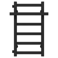 Podgrzewany wieszak na ręczniki Nicolе P6 300х600 Deffi stal nierdzewna (Czarny, Lewe boczne połączenie)
