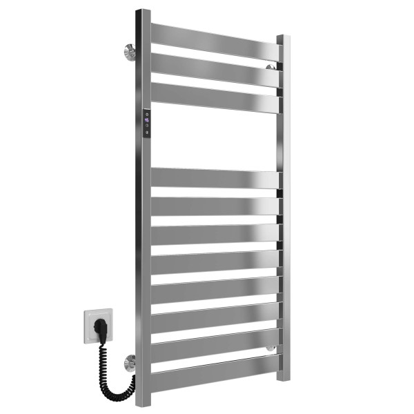 Buy electric heated towel rail Victoria P15 500х1000 Deffi stainless steel (Chrome, JD04, Left connection)