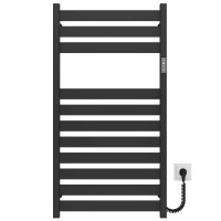 Electric heated towel rail Victoria P15 500х1000 Deffi stainless steel (Black, JD04, Right connection)