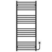Electric heated towel rail Lima P20 600х1300 Deffi stainless steel (Black, JD04, Right connection)