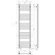 Elektrischen Handtuchwärmer kaufen Lima P25 400х1600 Deffi edelstahl (Schwarz, JD04, Linker Anschluss) 
