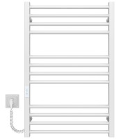 Electric heated towel rail Lima P12 600х800 Deffi stainless steel (White, WD04, Left connection)