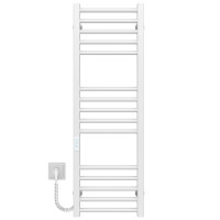 Elektrischer Handtuchwärmer Lima P15 400х1000 Deffi edelstahl (Weiss, WD04, Linker Anschluss)