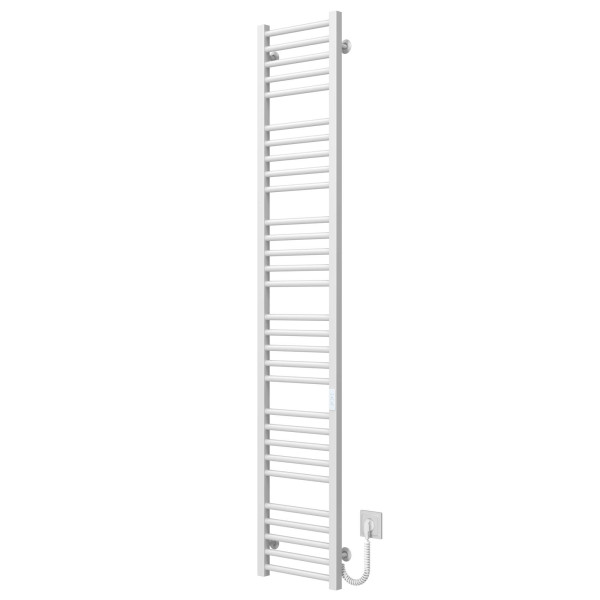 Buy electric heated towel rail Lima P30 300х1800 Deffi stainless steel (White, WD04, Right connection)