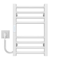 Electric heated towel rail Lima P8 400х500 Deffi stainless steel (White, WD04, Left connection)