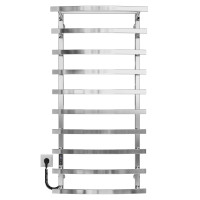 Electric heated towel rail Lotos P10 400х1200 Deffi stainless steel (Chrome, JD04, Left connection)