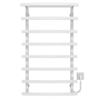 Electric heated towel rail Lotos P8 400х1000 Deffi stainless steel (White, WD04, Right connection)