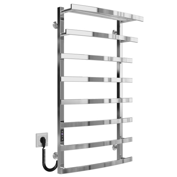 Buy electric heated towel rail Lotos P8 400х1000 Deffi stainless steel (Chrome, JD04, Left connection)
