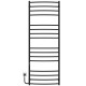 Buy electric heated towel rail Classic Elite P16 600х1700 Deffi stainless steel (Black, JD03, Left connection)