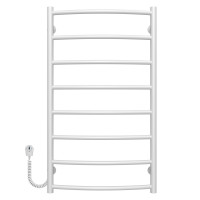 Electric heated towel rail Classic P8 500х900 Deffi stainless steel (White, EF16, Left connection)