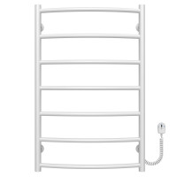 Electric heated towel rail Classic P7 500х800 Deffi stainless steel (White, EF16, Right connection)