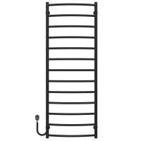 Elektrischer Handtuchwärmer Classic P13 500х1400 Deffi edelstahl (Schwarz, EF16, Linker Anschluss)