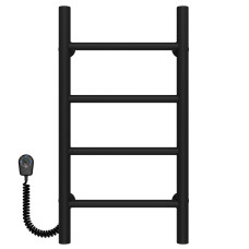 Electric heated towel rail Orion P4 200х600 Deffi stainless steel (Black, EF16, Left connection)