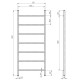 Buy electric heated towel rail Orion P7 500х1200 Deffi stainless steel (Chrome, EF16, Right connection)