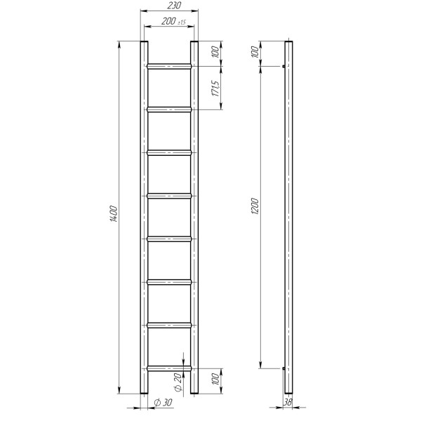 Buy electric heated towel rail Orion P8 200х1400 Deffi stainless steel (Black, EF16, Right connection)