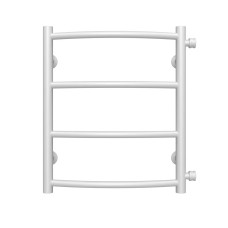 Water heated towel rail Classic P4 400х500 Deffi stainless steel (White, Side right connection)