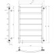 Buy water heated towel rail Classic P7 500х800 Deffi stainless steel (Chrome, Side right connection)