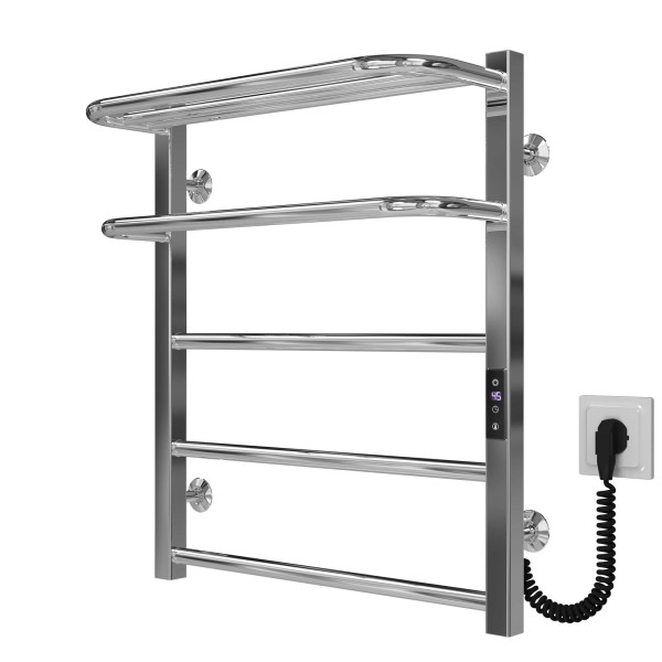 Buy electric heated towel rail Lux Hotel P5 500х600 Deffi stainless steel (Chrome, JD04, Right connection)