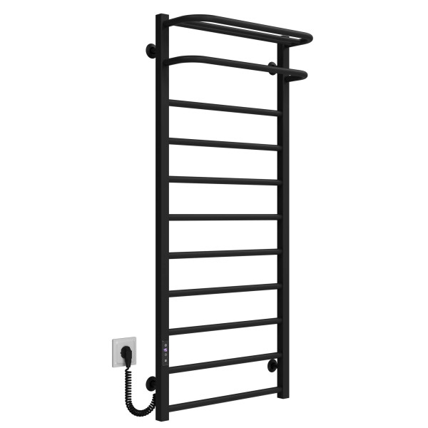 Buy electric heated towel rail Lux Hotel P11 500х1200 Deffi stainless steel (Black, JD04, Left connection)