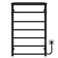 Electric heated towel rail Lux Hotel P7 500х800 Deffi stainless steel (Black, JD04, Right connection)