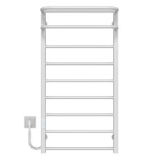 Electric heated towel rail Lux Hotel P9 400х1000 Deffi stainless steel (White, WD04, Left connection)