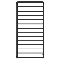 Water heated towel rail Lux Hotel P14 700х1500 Deffi stainless steel (Black, Side left connection)